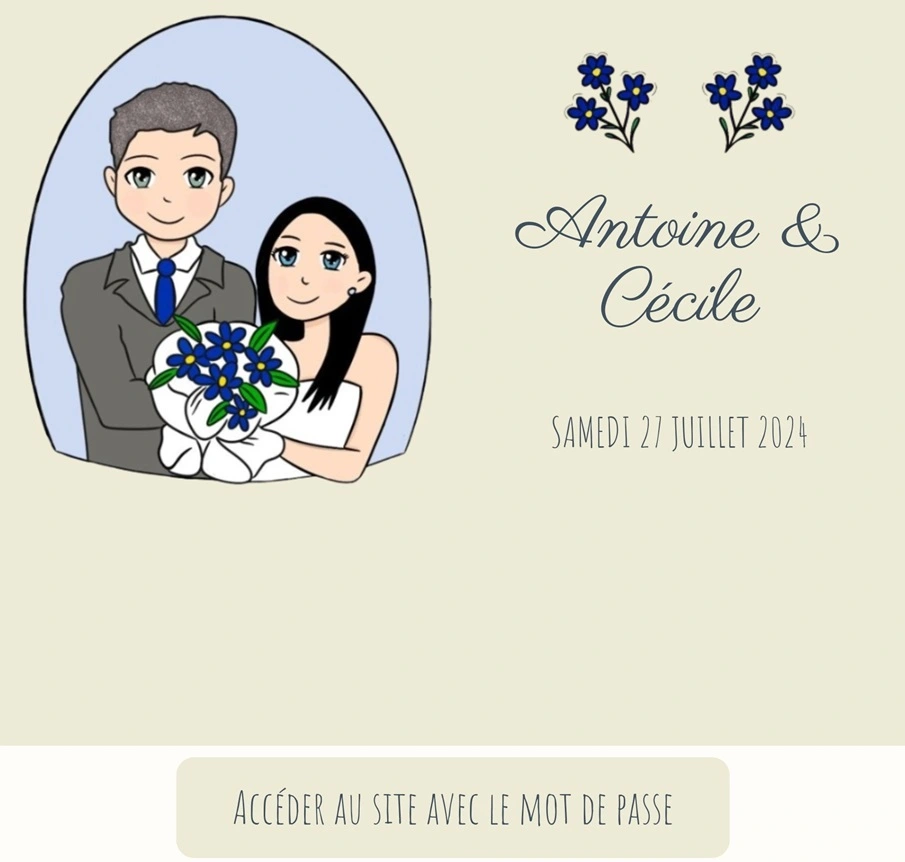 Site web du mariage d'Antoine & Cécile créé par EmiPWeb