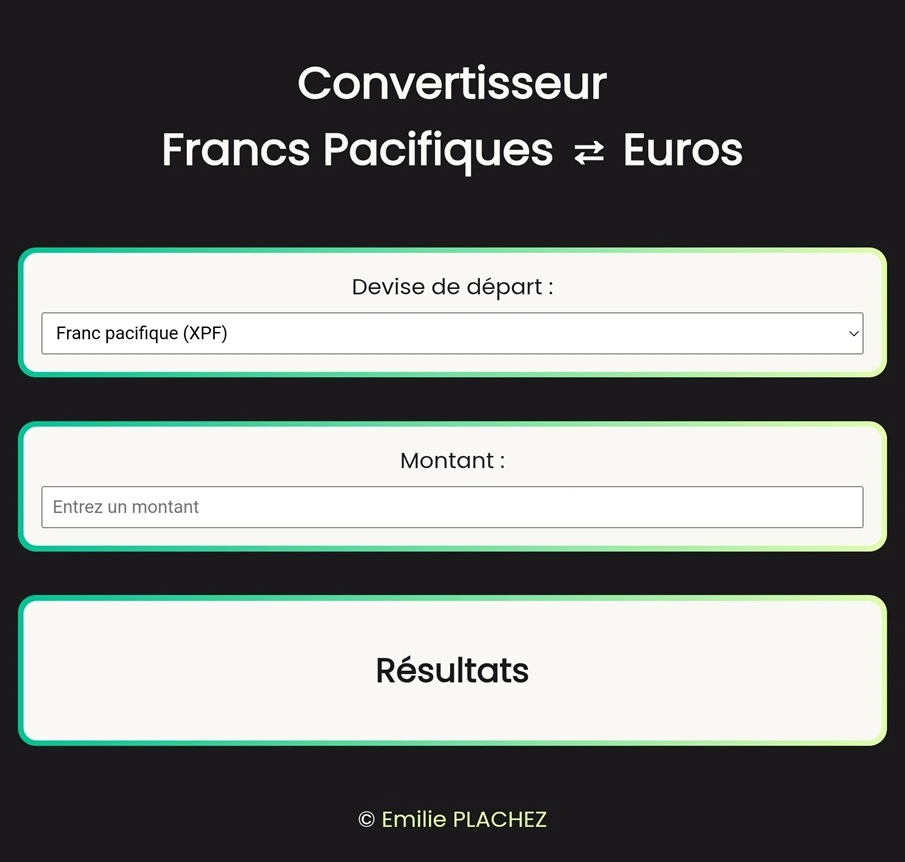EmiPWeb: convertisseur Francs Pacifiques Euros créé par EmiPWeb